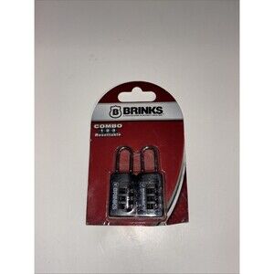 (2-Pk) BRINKS 3-Dial Resettable Combination Zinc Diecast Sport Padlock 22mm Body